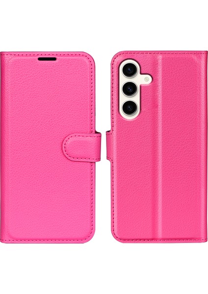 Samsung Galaxy S24 Için+ Litchi Doku Telefon Kılıfı (Yurt Dışından)