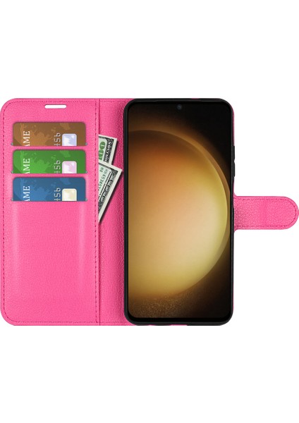Samsung Galaxy S24 Için+ Litchi Doku Telefon Kılıfı (Yurt Dışından)
