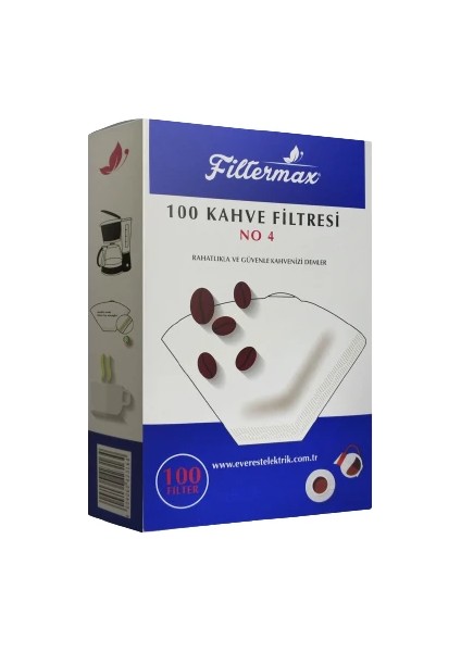 Fıltermax 4 Numara Filtre Kahve Makinesi Kâğıdı -100 Adet