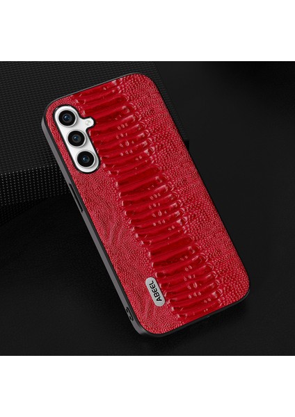 Samsung Galaxy S23 Fe Pc+Tpu+Orijinal Inek Deri Timsah Doku Kedisi Telefon Kılıfı (Yurt Dışından)