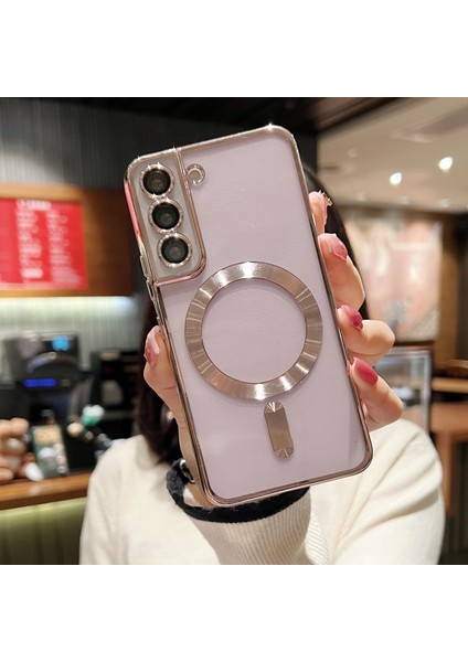 Samsung Galaxy S22 5g Dahili Lens Filmi Tpu Manyetik Telefon Kılıfı (Yurt Dışından)