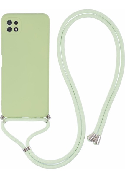 Seashell Digital Samsung Galaxy A22 5g (Ab rsiyonu) Kamera Koruması Tpu Tpu Lanyard Matcha Green Telefon Kılıfı (Yurt Dışından)