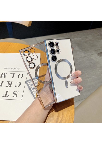 Samsung Galaxy S22 Ultra 5g Elektrokaplanmış Tpu Manyetik Lens Film Telefon Kılıfı (Yurt Dışından) fiyatları