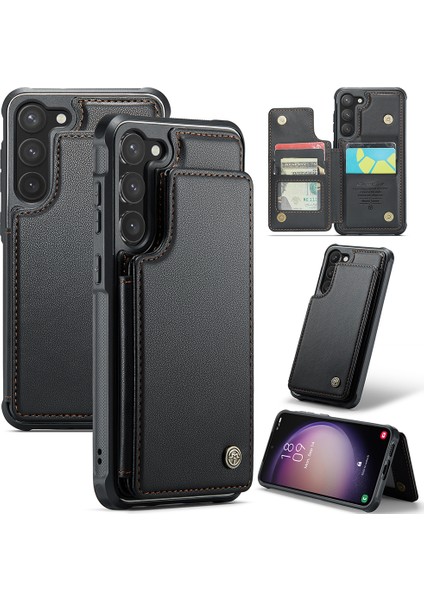 Samsung Galaxy S23 Litchi Doku Cover Black Telefon Kılıfı (Yurt Dışından)