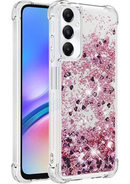 Samsung Galaxy A05S 4g Sıvı Işıltı Tpu Çizgisi Altın/kalpler Telefon Kılıfı (Yurt Dışından)
