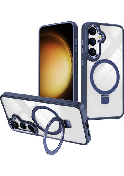 Samsung Galaxy S24 Için+ Clear Tpu+ Akrilik Magsafe Navy Blue Uyumlu Telefon Kılıfı (Yurt Dışından)