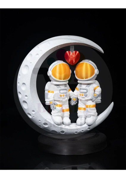 Astronot Çift Figür - 23 cm