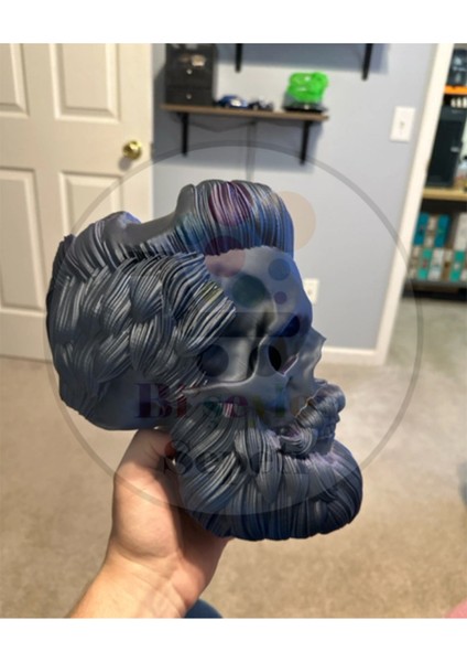 Sakallı Kafatası Kurukafa Kulaklık Stand Figür Aksesuar - 30 cm - Siyah Renk modelleri