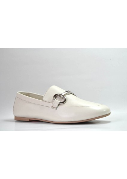 23FR.106 Hakiki Deri Bej Tokalı Kadın Babet fiyatları