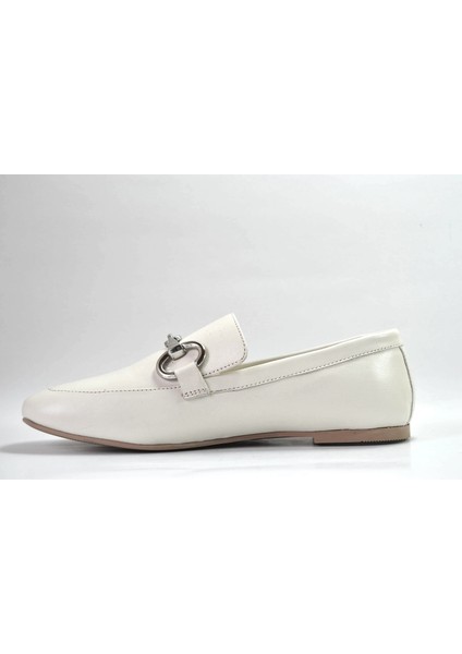 23FR.106 Hakiki Deri Bej Tokalı Kadın Babet modelleri