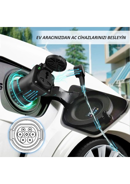 Elektrikli Araç V2L Dönüştürücü Tip2 Deşarj Kablosu Adaptörü 220V 16A 3.5kw