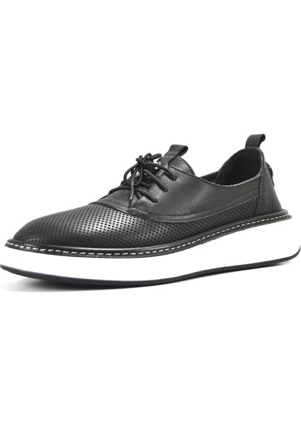Bty.74 Deri Siyah Sneaker Ortopedik Kadın Ayakkabı