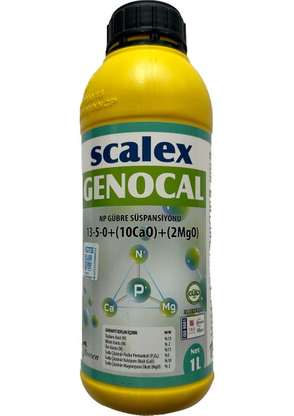 Scalex Genocal 13-5-0+(10CAO)+(2MGO) 1 Lt Azot Ağırlıklı Sıvı Gübre