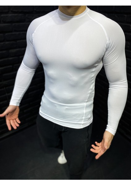 Uzun Kollu Spor Body Fit Beden Erkek Tişört Kompresyon Body