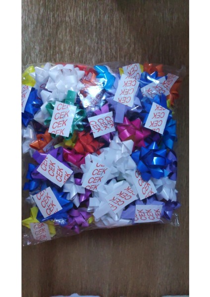 Paket Süs Çek Yıldız Poşet Gül Metalik Parlak No:2 100 Lü