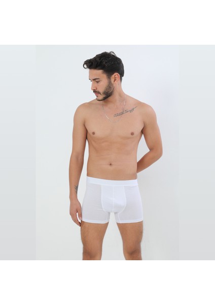 Modal Boxer Beyaz 6'lı Paket