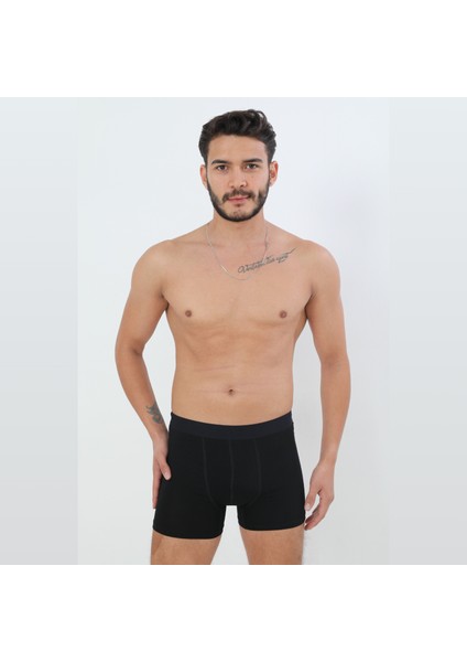 Likralı Boxer Siyah 5'li Paket
