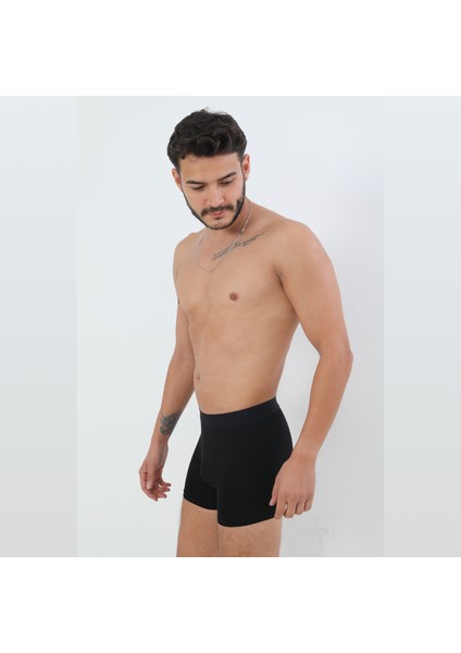 Likralı Boxer Siyah 5'li Paket