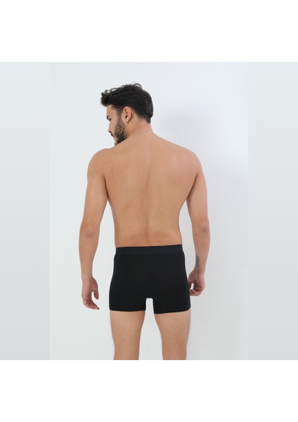 Likralı Boxer Siyah 5'li Paket