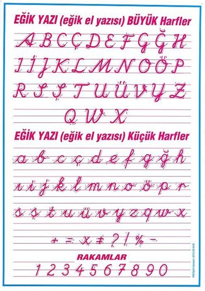 Bitişik Eğik El Yazısı Selefonlu Çıtalı 50 x 70