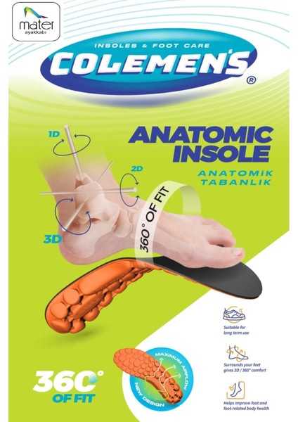 Colemens Comfort System Insoles & FOOTCARE360 - Anatomik Ayakkabı Tabanlığı Masaj Etkili Tabanlık