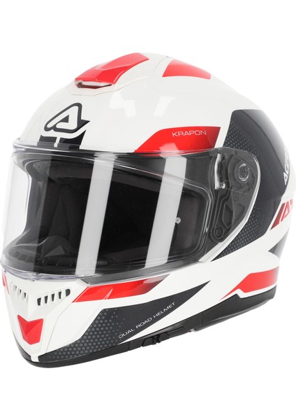 Krapon 22-06 Kask Beyaz Kırmızı