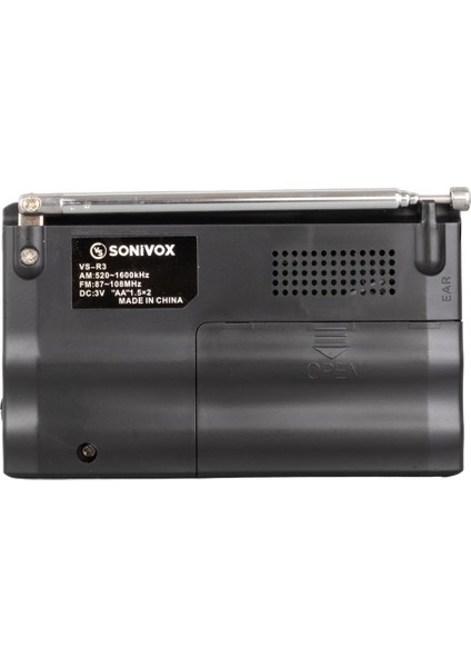 VS-R3 SİYAH RENK CEP TİPİ ANALOG FM RADYO