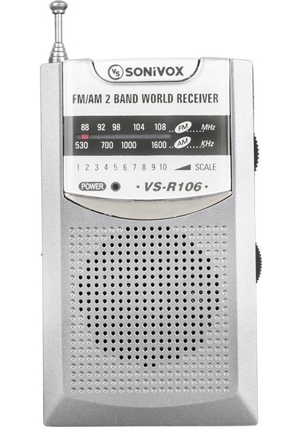 VS-R106 GRİ RENK CEP TİPİ ANALOG FM RADYO