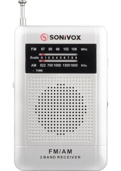 VS-R115 GÜMÜŞ RENK CEP TİPİ ANALOG FM RADYO