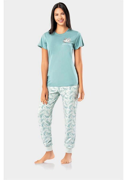 Yeşil Kadın Pijama Takımı 2023-20 Yeşil 325107