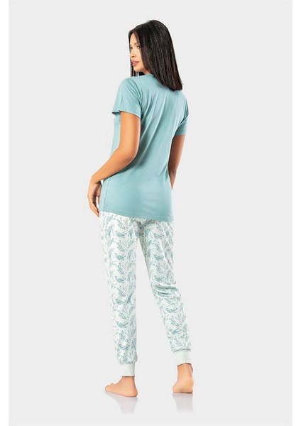 Yeşil Kadın Pijama Takımı 2023-20 Yeşil 325107