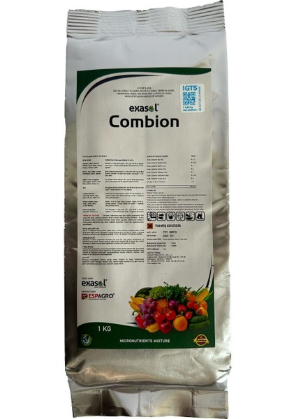 Combion 1 kg (Bor,kobalt,bakır,demir,mangan,molibden ve Çinko) Mikro Bitki Besin Maddeleri Karışımı