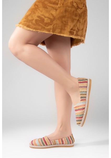 Kadın Floter Deri/ Keten/hasır Malzeme Espadril