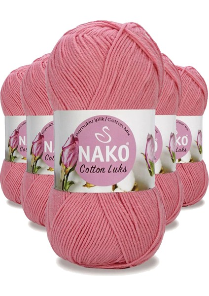 5 Adet Cotton Lüks Yelek Tunik Kazak Bluz Hırka Ipi Yünü Gül Pembe 97551