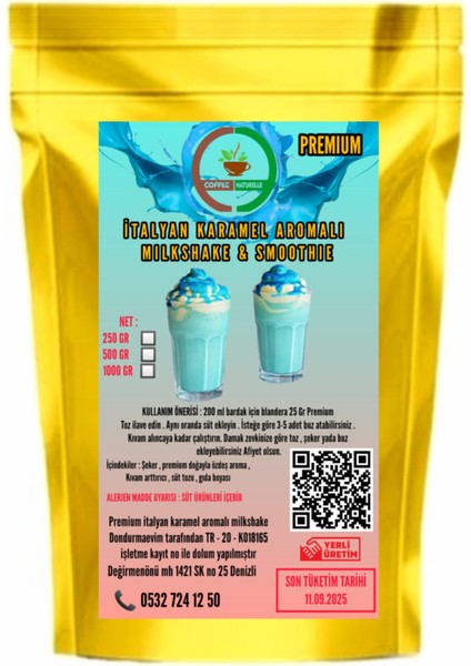 Italyan Karamel Aromalı Milkshake & smoothie 1000 gr