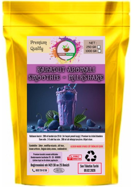 Karadut Aromalı Milkshake fiyatları