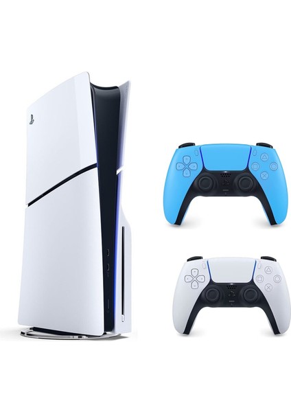 Playstation 5 Slim 1 Tb + CD Edition + 2. Mavi Dualsense ( Beyaz - Mavi )
