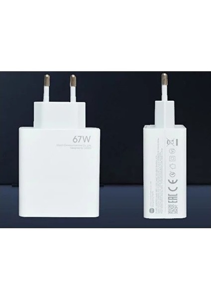 Xiaomi Uyumlu 67W 6A Turbo Hızlı Şarj Cihazı USB Type-C Şarj Kablosu