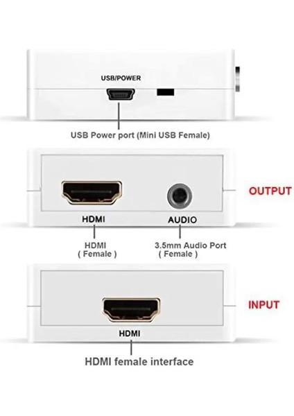 Yeni Tip 4K HDMI Ses Ayırıcı HDMI HDMI Aux Ses Ayırıcı Hd Kulaklık Ayırıcı Beyaz HDMI2HDMI + Audio 4K