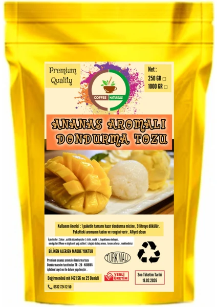 Coffee Naturelle Ananas Aromalı Dondurma Tozu 250 gr