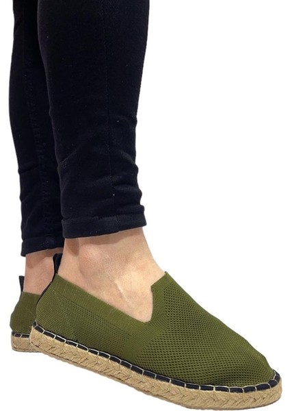 Unisex Haki Triko Espadril