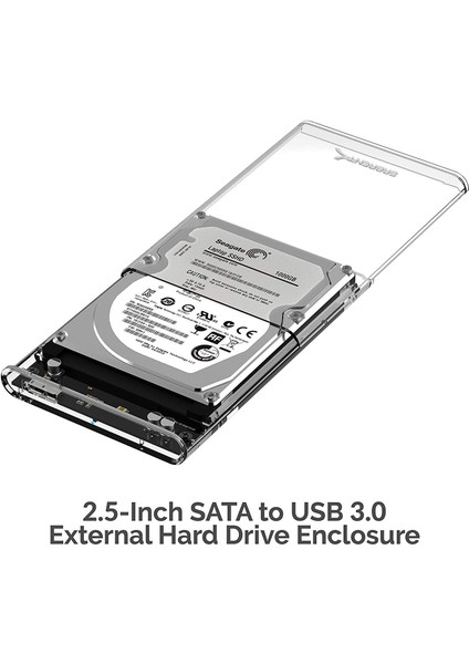 Yeni Vidasız Sürgülü 2.5" USB 3.0 Harici SSD Harddisk Şeffaf Taşınabilir HDD Kutusu Transparan
