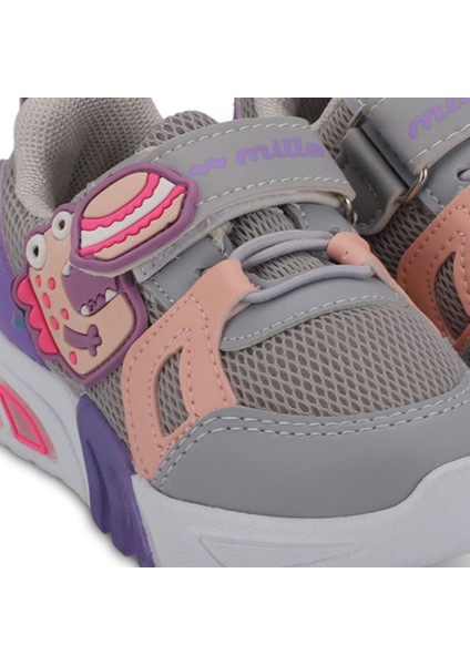 Panama Kız Çocuk Sneaker Ayakkabı Açık Gri / Mor fırsatları