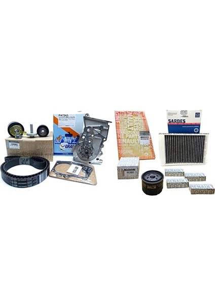 Megane 2 1.6 16V Komple Bakım Seti Triger Devirdaim Buji Filtre K4M Uyumlu