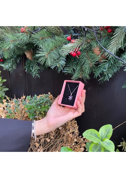 Lotus Kolye Anlamlı Mor Gümüş Lotus Ametist Taşlı Gümüş Lotus Kolye fırsatları