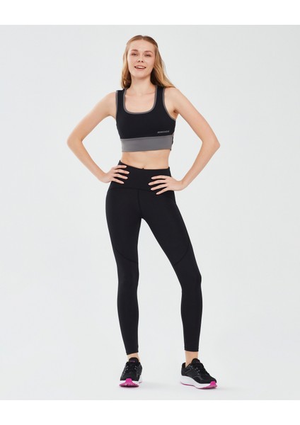 Performance Coll. W Mid Support Bra Kadın Siyah Sporcu Sütyeni S241110-001