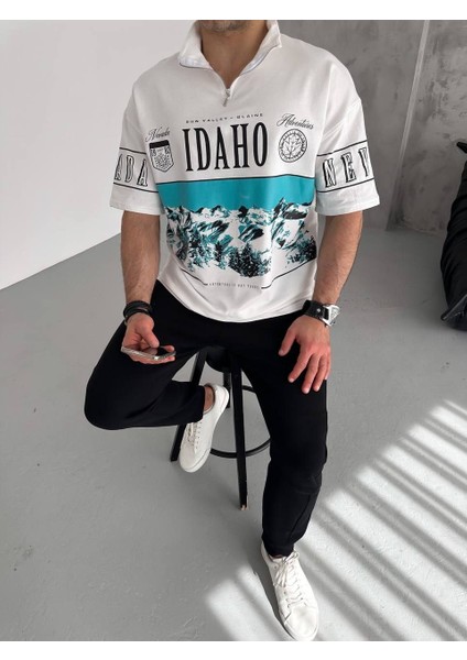 Yarım Fermuarlı Baskılıt-Shirt