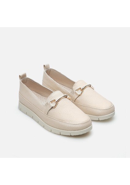 Hakiki Deri Bej Kadın Loafer fiyatları