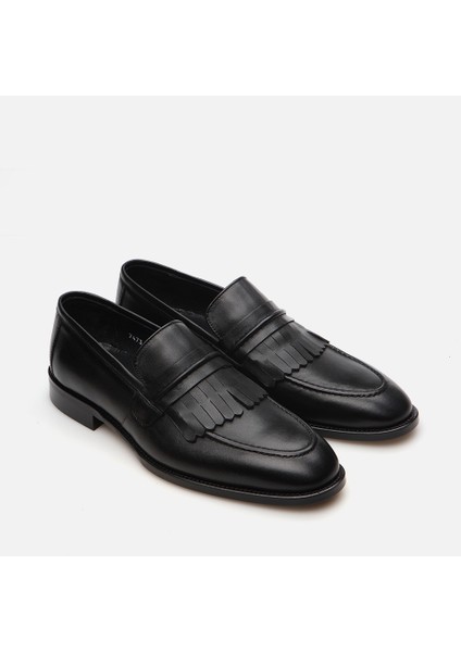 Hakiki Deri Siyah Erkek Loafer