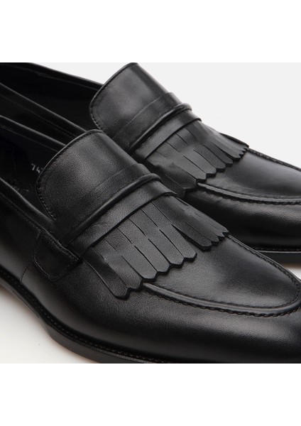 Hakiki Deri Siyah Erkek Loafer